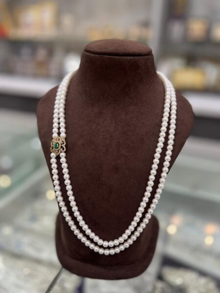 Peal Necklace with Victorian Silver Pendant